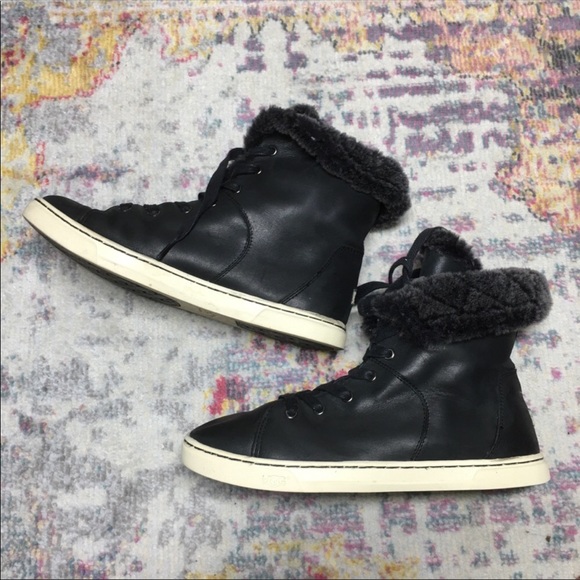 ugg croft fur lined trainers